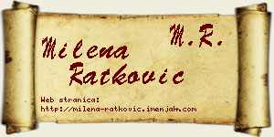 Milena Ratković vizit kartica